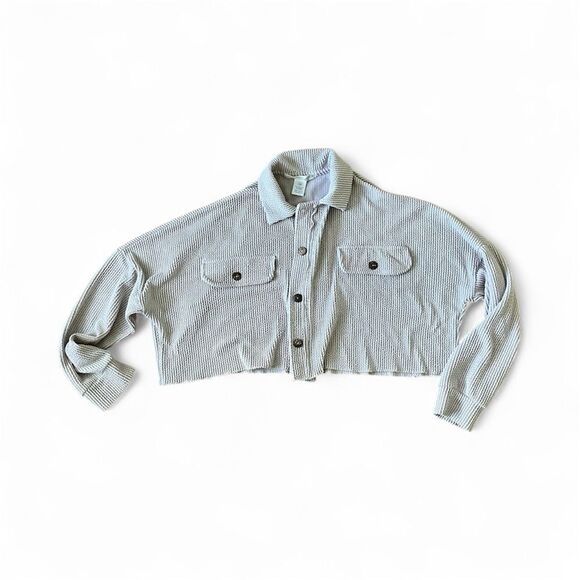 Altar’d State Ribbed Cream Cropped Sweater - Picture 1 of 6